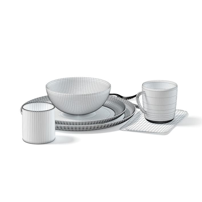 Dishes Set 3D Model