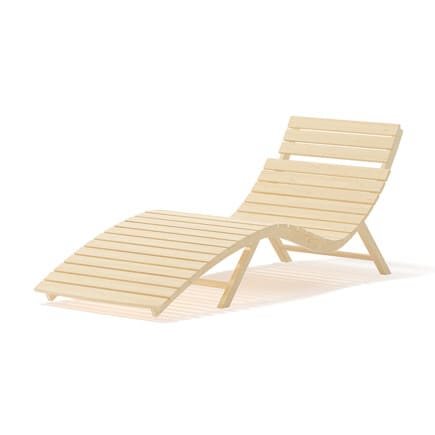 Wooden Deck Chair 3D Model