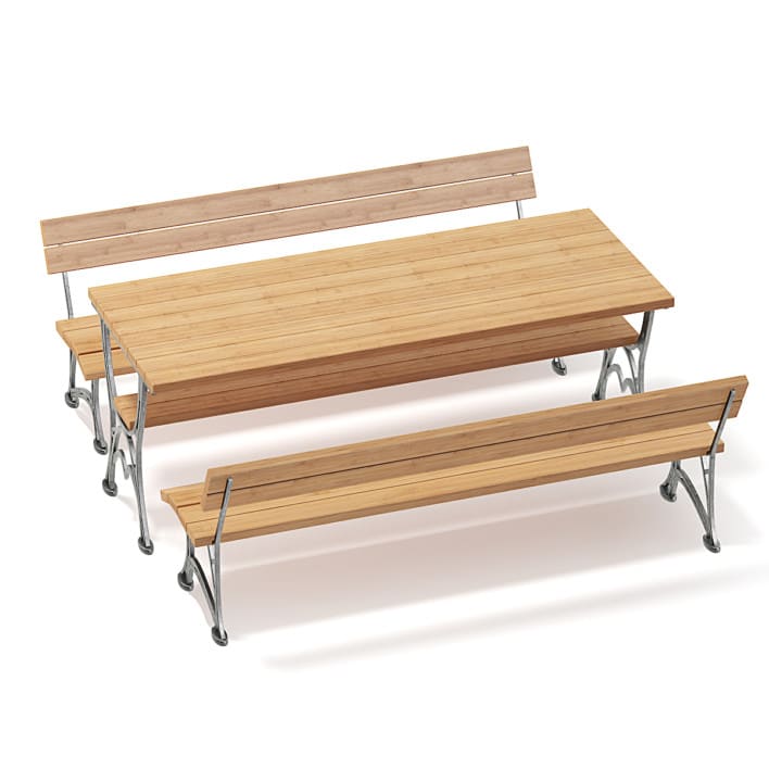 Table and Benches 3D Model