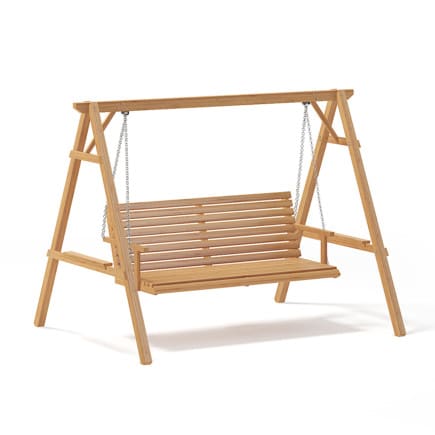 Wooden Garden Swing Chair 3D Model