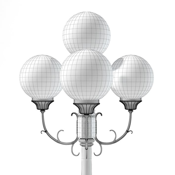 Triple Park Lamp 3D Model