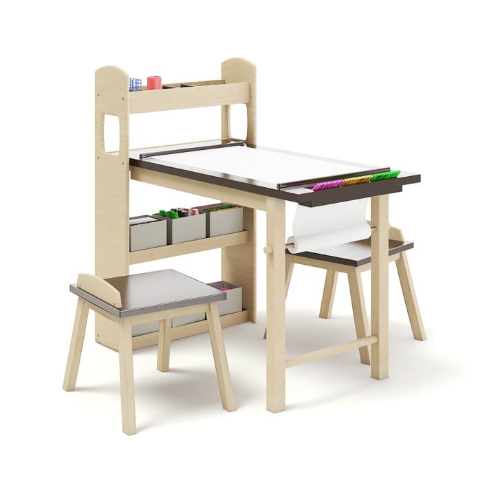 Kids Drawing Desk with Stools (9601)