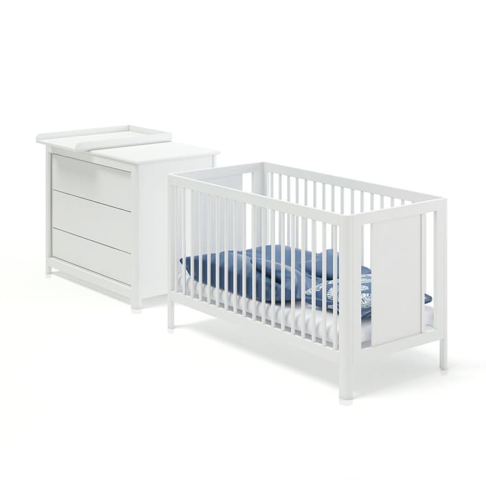 Baby Bed and White Cabinet
