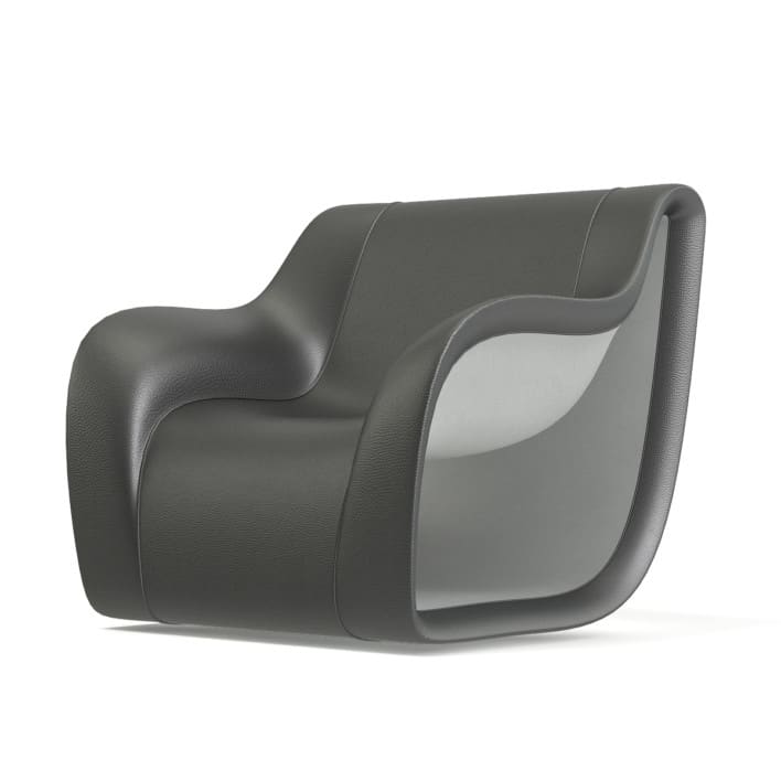 Grey and White Modern Armchair 3D Model