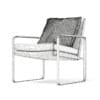 Metal and Leather Chair with Pillow 3D Model