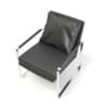 Metal and Leather Chair with Pillow 3D Model