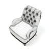 Black Leather Classic Armchair 3D Model