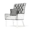 Black Leather Classic Armchair with Pillow 3D Model