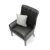 Black Leather Classic Armchair with Pillow 3D Model