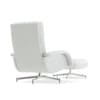 White Leather Swivel Chair with a Stool 3D Model