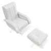 White Leather Swivel Chair with a Stool 3D Model
