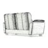 Black Leather Classic Sofa 3D Model