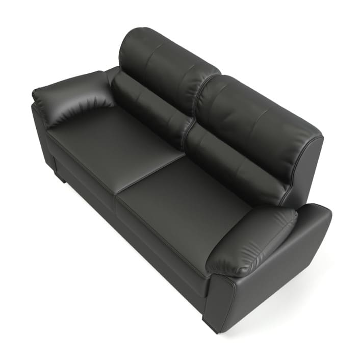 Black Leather Classic Sofa 3D Model
