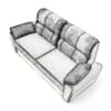 Black Leather Classic Sofa 3D Model