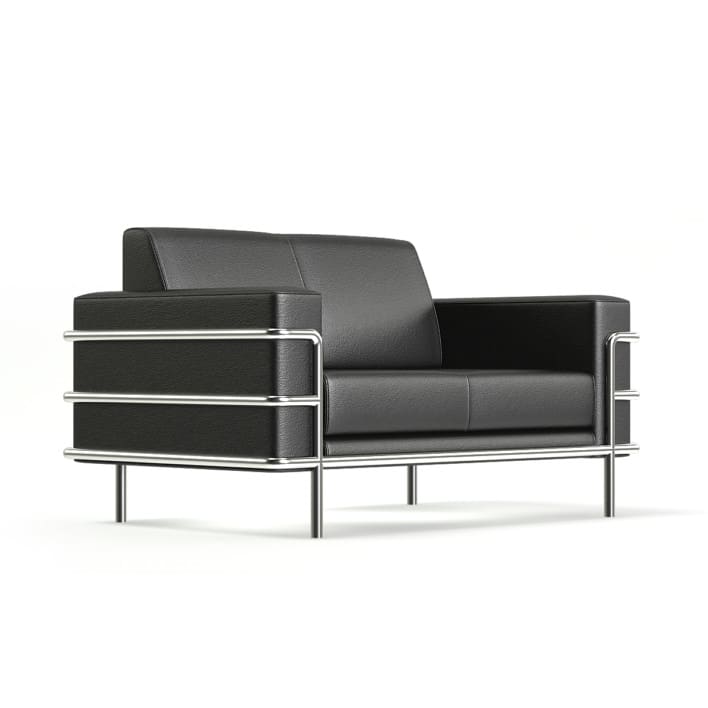 Black Leather Sofa 3D Model (9711)