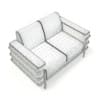Black Leather Sofa 3D Model