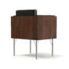 Black Leather Armchair with Wooden Sides 3D Model