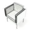Black Leather Armchair with Wooden Sides 3D Model