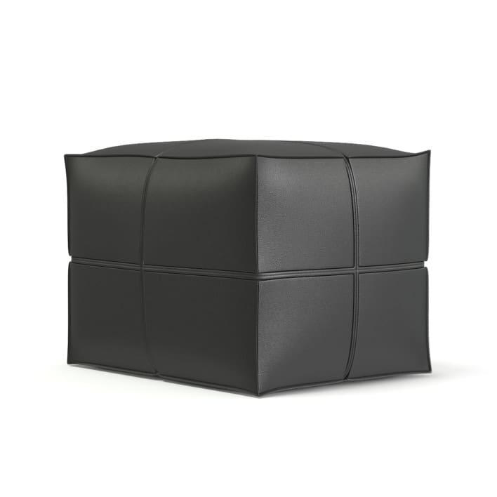 Grey Leather Pouf 3D Model (9717)