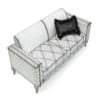 Black Leather Classic Sofa 3D Model