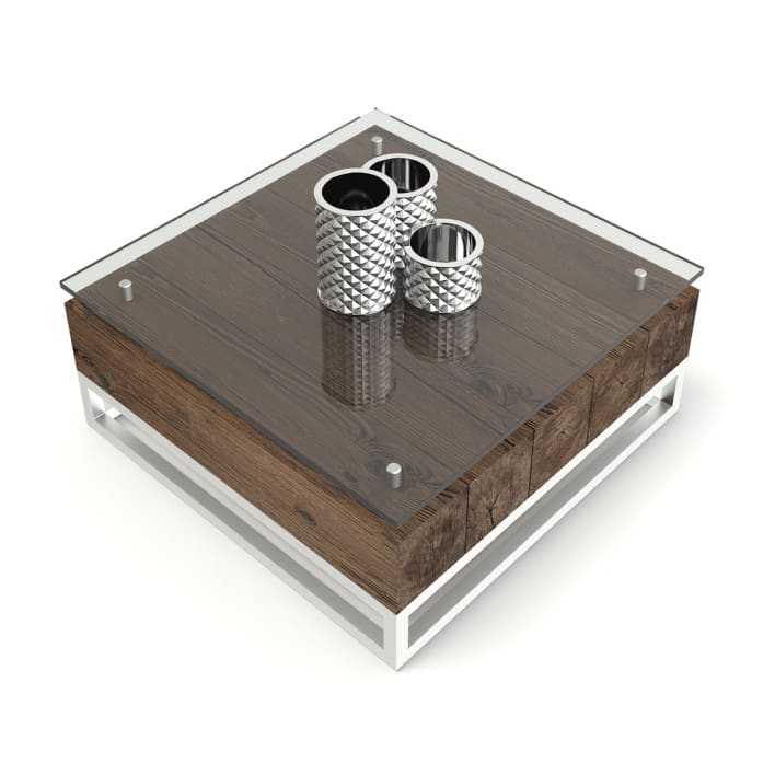 Wood and Glass Coffee Table 3D Model