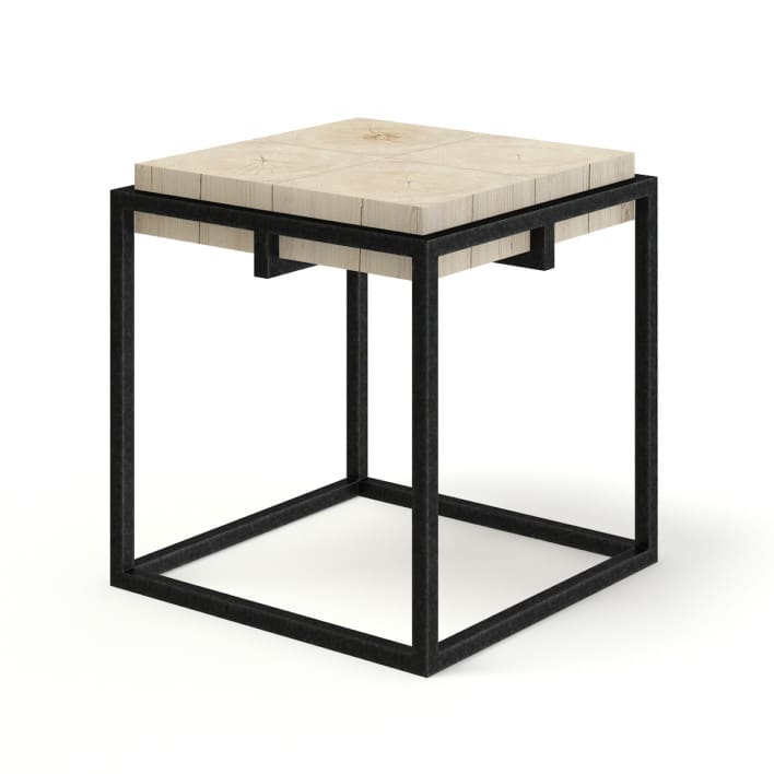 Wood and Metal Square Coffee Table 3D Model