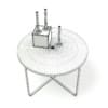 White Round Coffee Table with Candles 3D Model