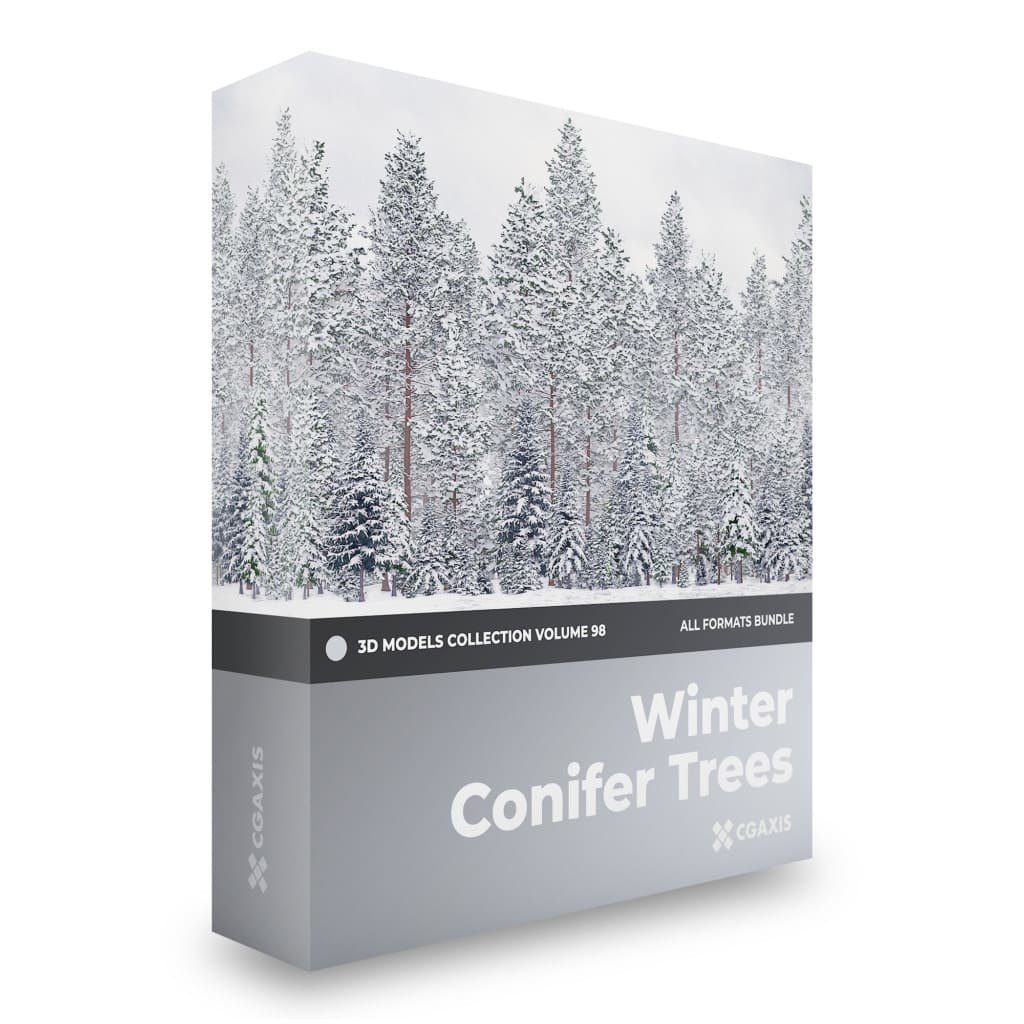Winter Conifer Trees 3D Models Collection – Volume 98