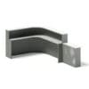 Long Rounded Reception Desk 3D Model