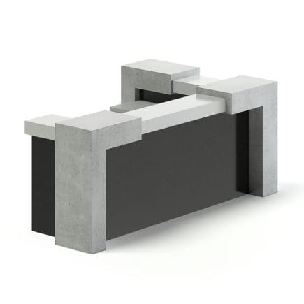 Black and Grey Reception Desk 3D Model