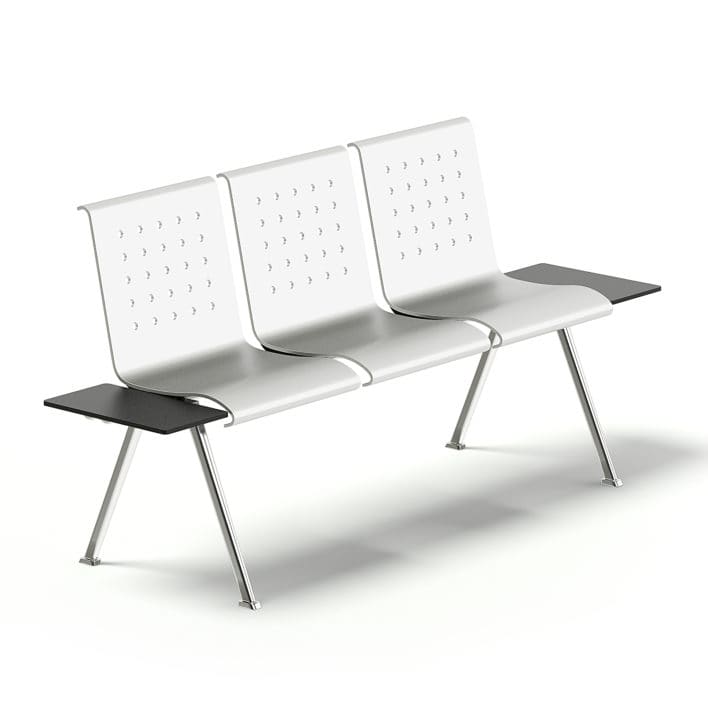 Silver Waiting Chairs 3D Model