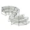 Red Fabric Waiting Sofa 3D Model