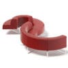 Red Fabric Waiting Sofa 3D Model