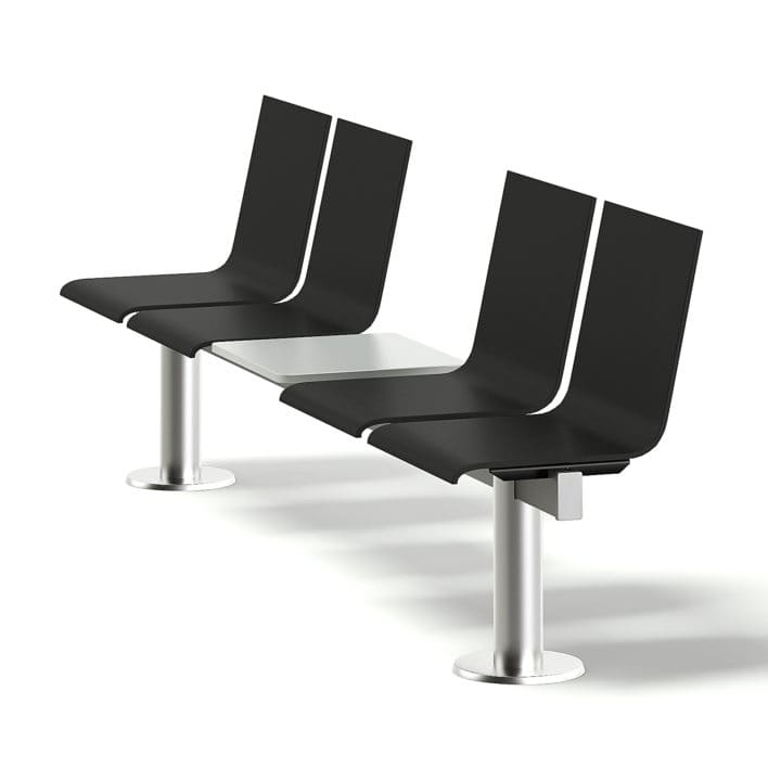 Black Waiting Chairs 3D Model