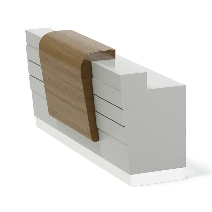 Grey Reception Desk 3D Model