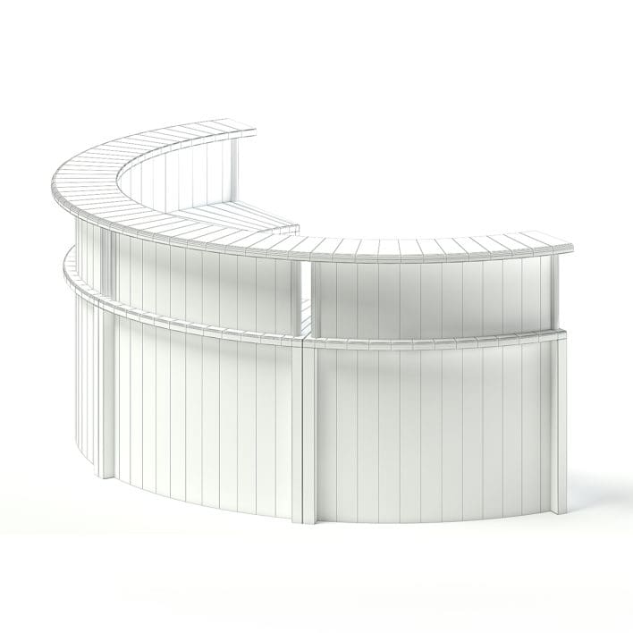 Round Reception Desk 3D Model