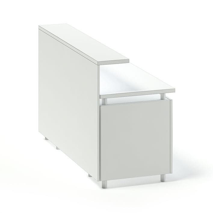 White and Wooden Reception Desk 3D Model