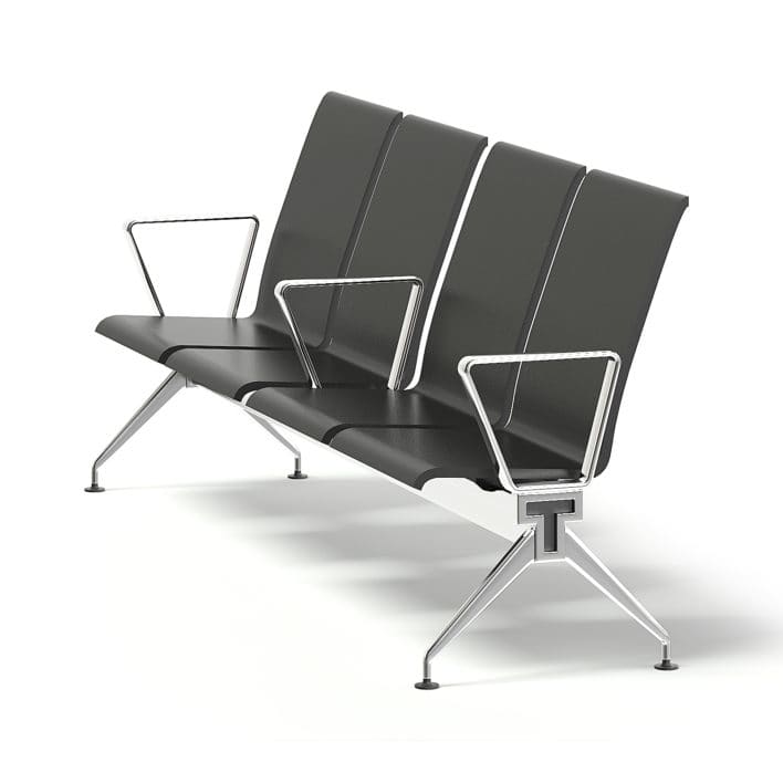 Black Waiting Chairs 3D Model