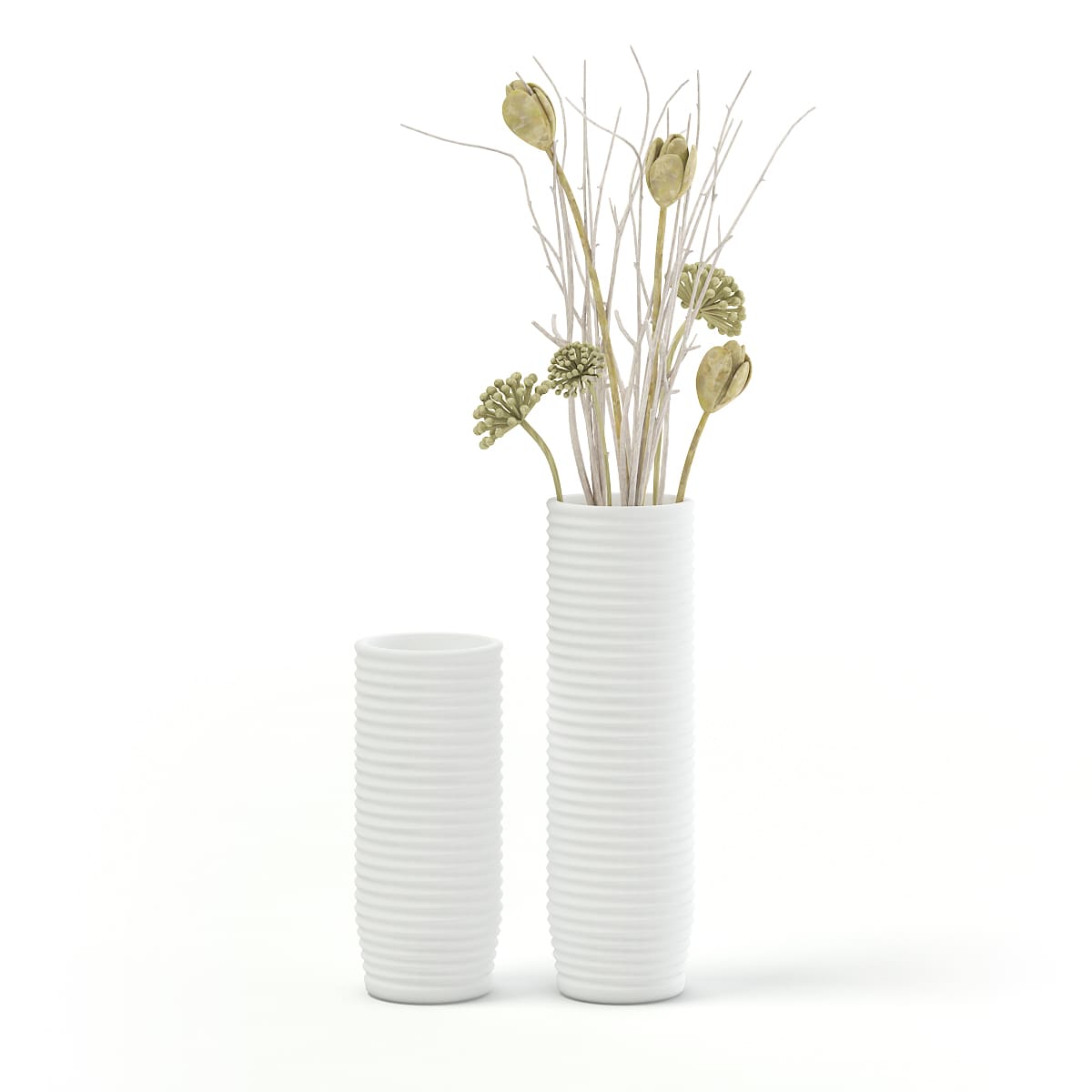 bouquet of dried white flowers in a glass vase 155 3D Model in Flowers  3DExport