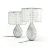 Two Glass Table Lamps 3D Model