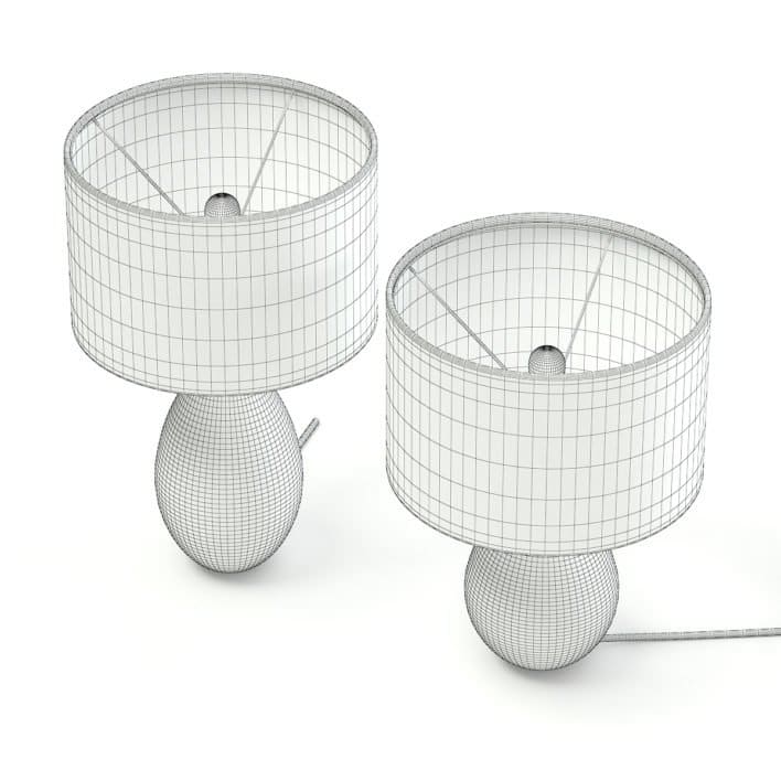Two Glass Table Lamps 3D Model