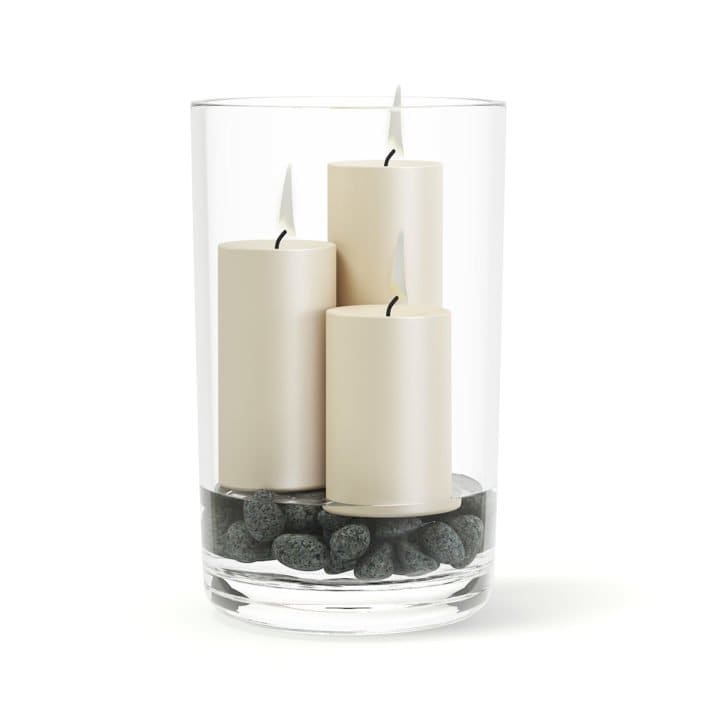 Candlesticks in Glass Vase 3D Model