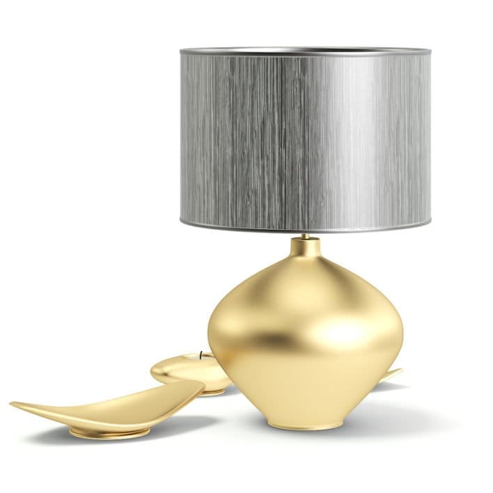 Golden Lamp with Decorations 3D Model