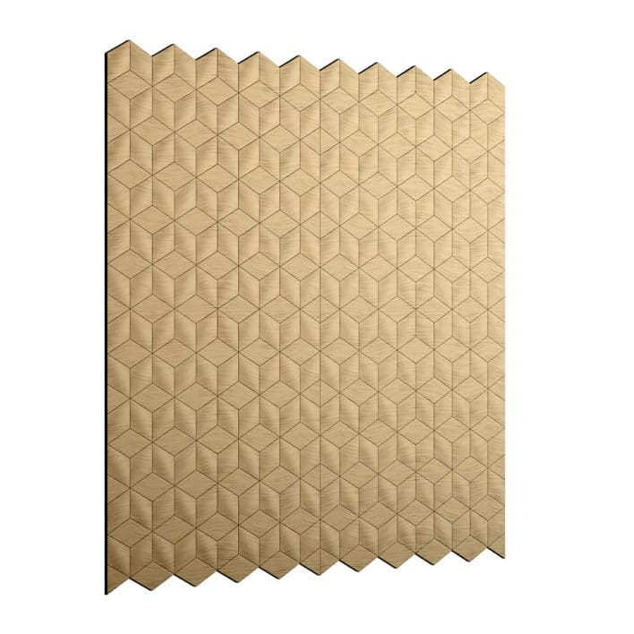 Golden Metal Wall Panel 3D Model (10429)