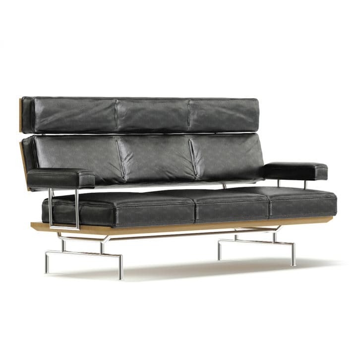 Rectangular Black Sofa 3D Model (10605)