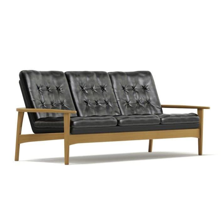 Classic Black Sofa 3D Model (10612)