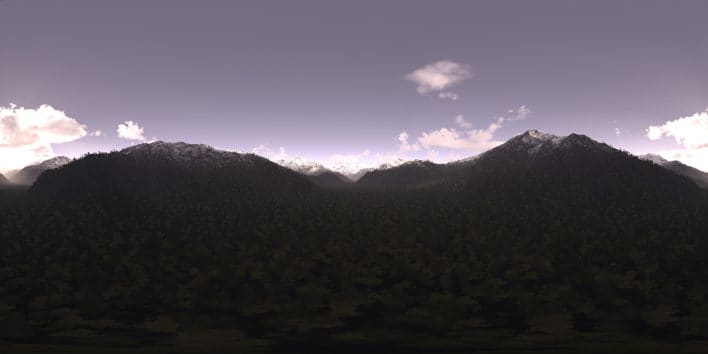 Early Evening Mountains HDRI Sky