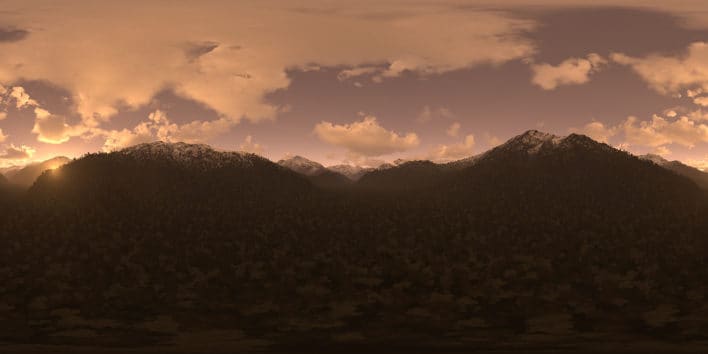 Late Evening Desert Mountains HDRI Sky