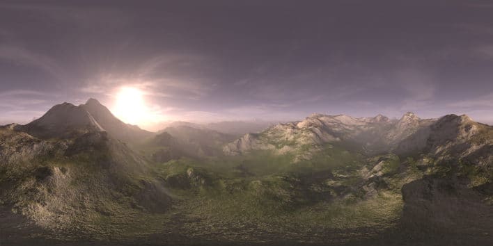 Early Evening Desert Mountains HDRI Sky