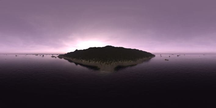 Early Morning Ocean Island HDRI Sky